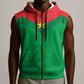 Custom Burkina Faso Football Sleeveless Zip Hoodie Go Les Etalons Go - African Pride