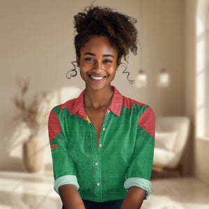 Custom Burkina Faso Football Women Casual Shirt Go Les Etalons Go - African Pride