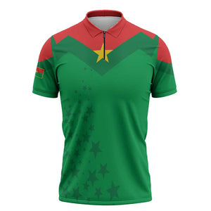 Custom Burkina Faso Football Zipper Polo Shirt Go Champions Les Etalons