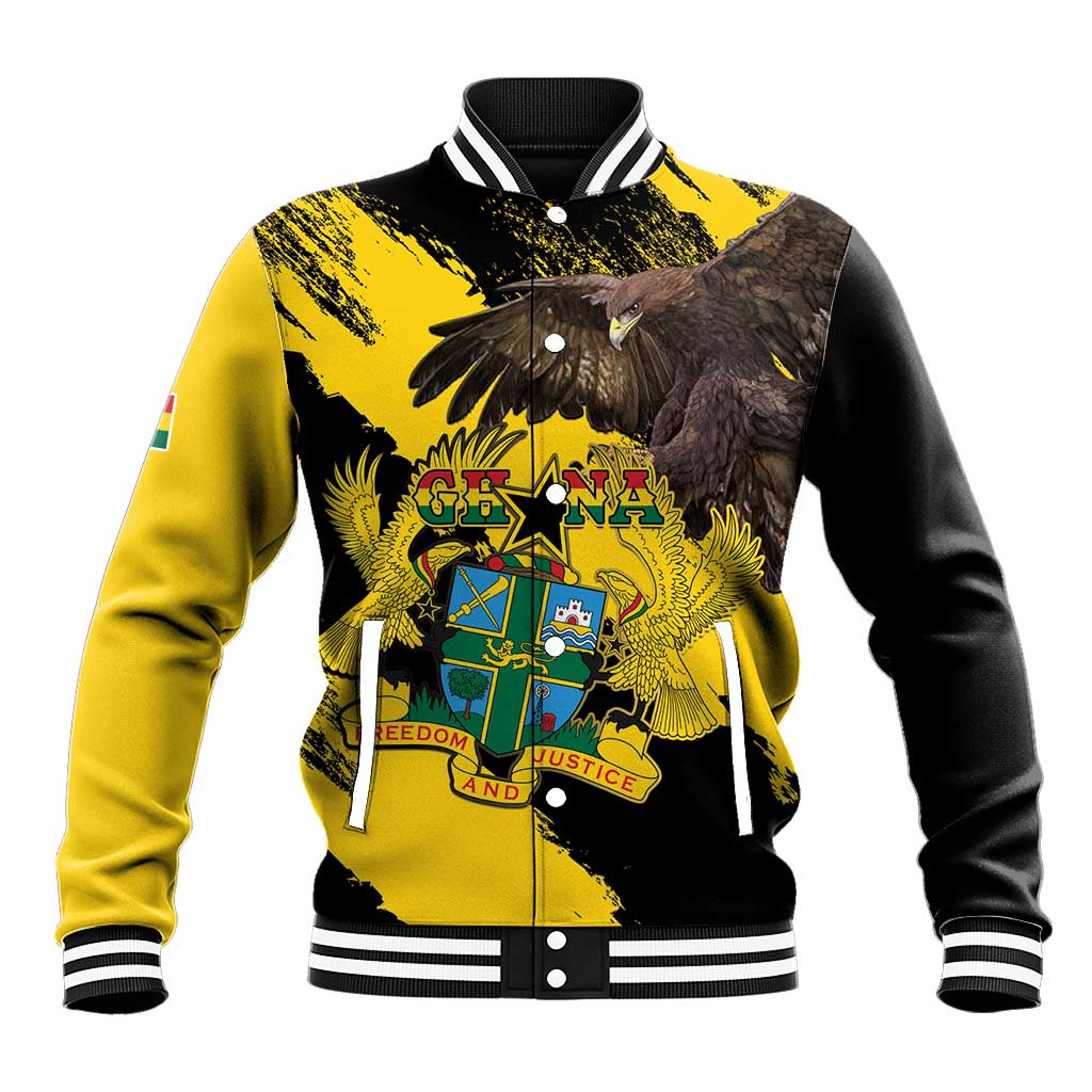 Afro Ghana Baseball Jacket Eagle With Coat Of Arms