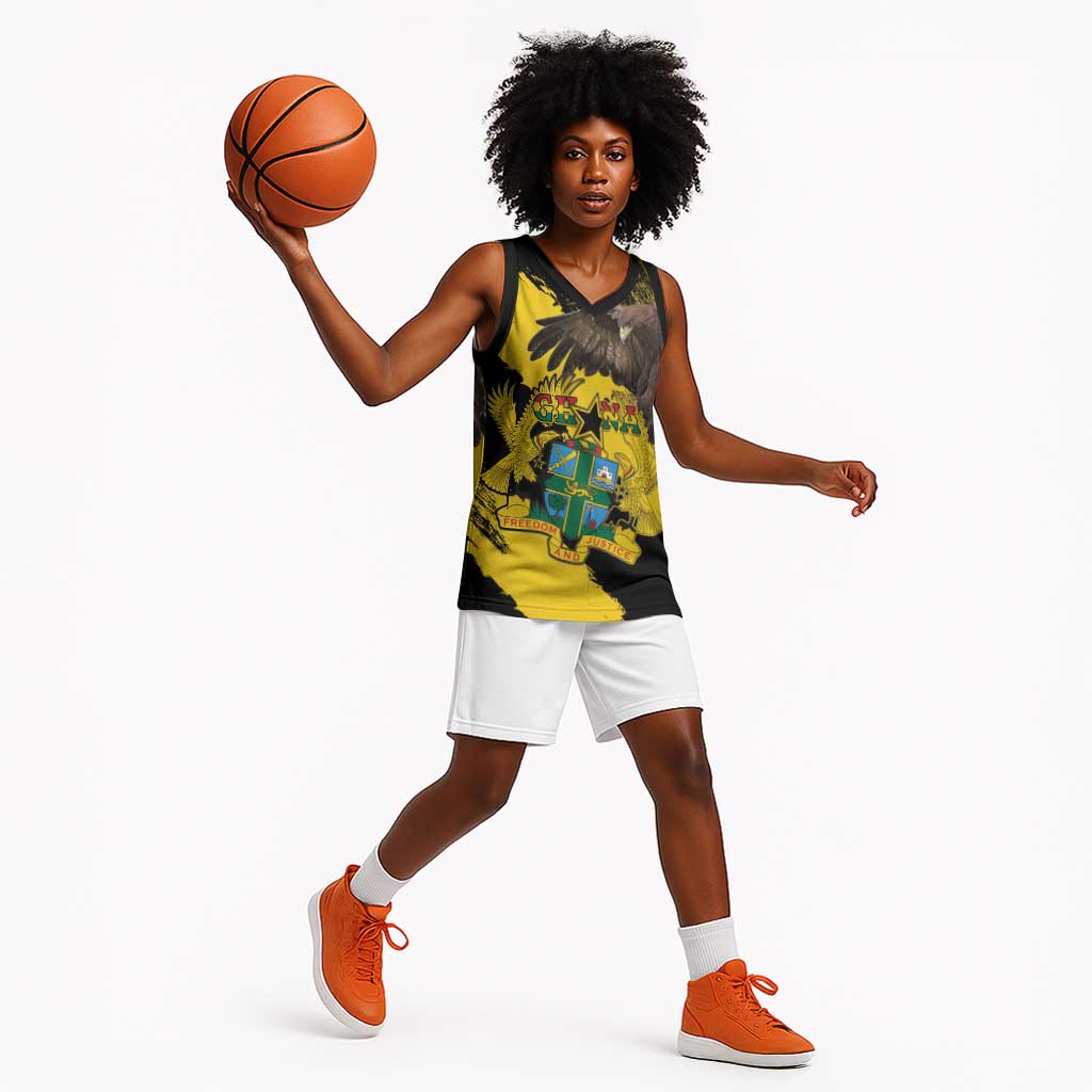 Afro Ghana Basketball Jersey Eagle With Coat Of Arms LT15