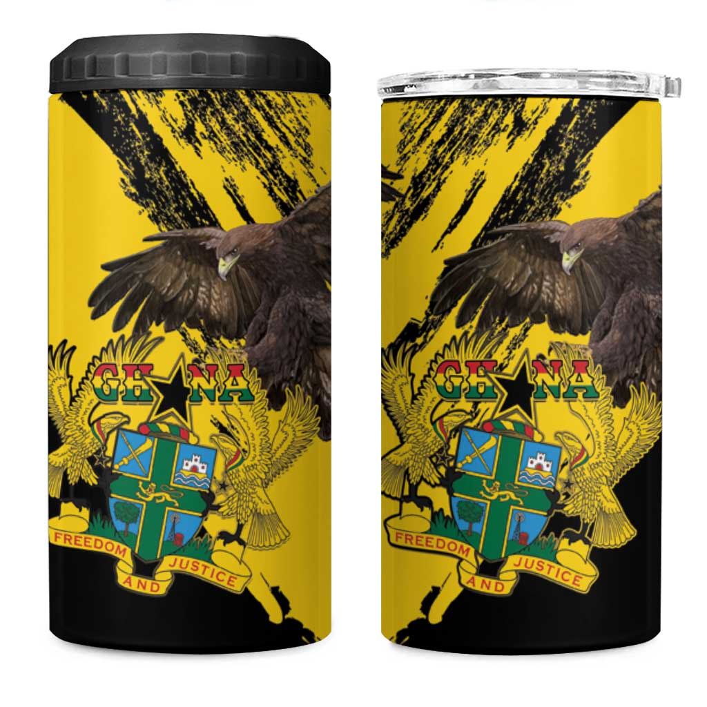 Afro Ghana 4 in 1 Can Cooler Tumbler Eagle With Coat Of Arms