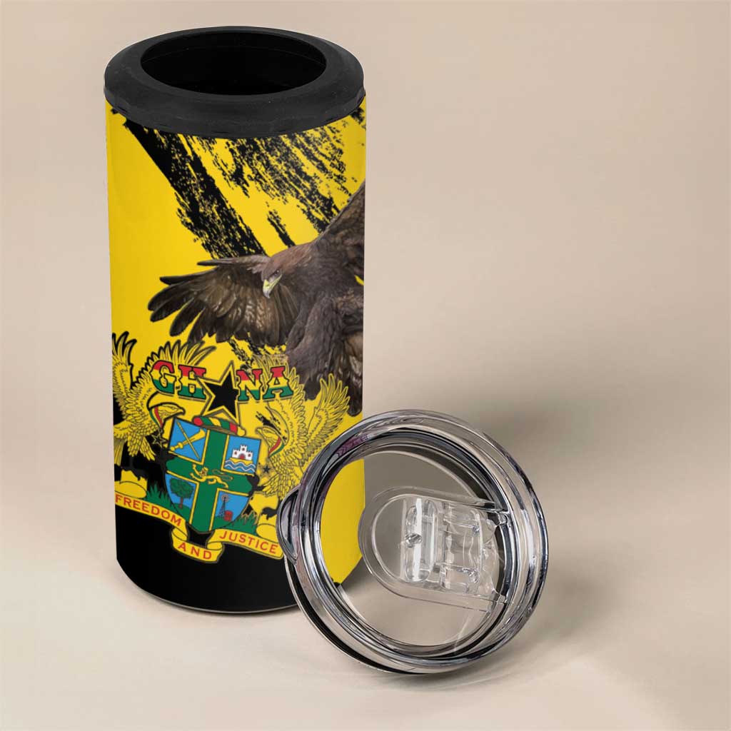 Afro Ghana 4 in 1 Can Cooler Tumbler Eagle With Coat Of Arms