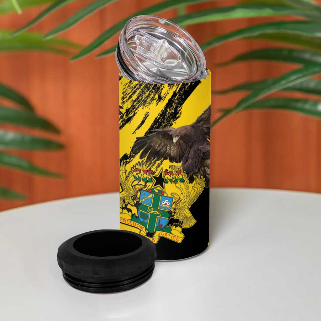 Afro Ghana 4 in 1 Can Cooler Tumbler Eagle With Coat Of Arms