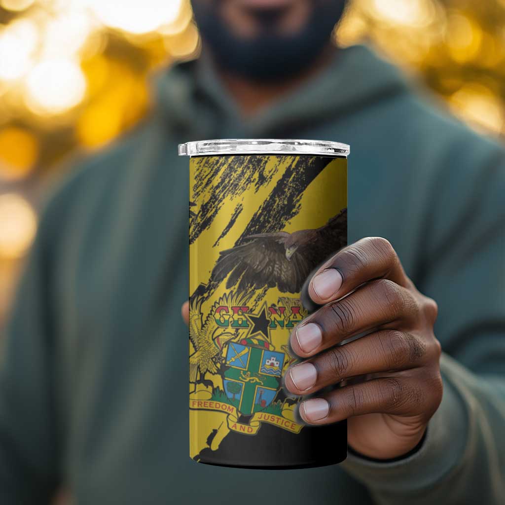 Afro Ghana 4 in 1 Can Cooler Tumbler Eagle With Coat Of Arms