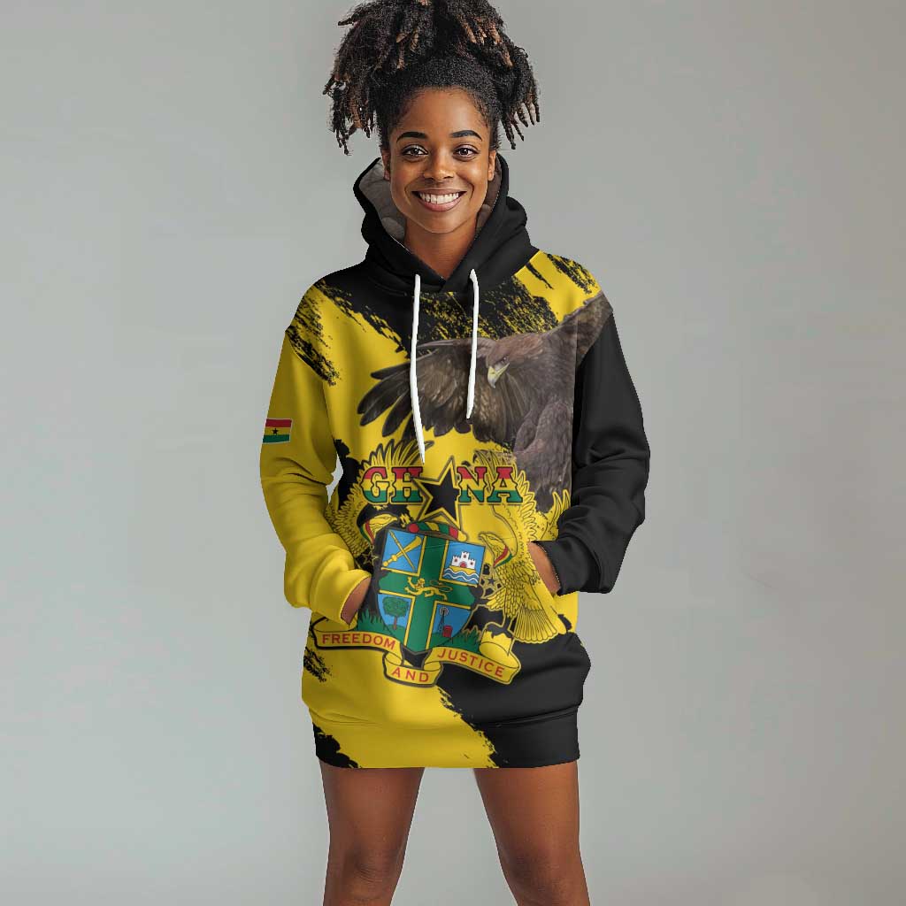 Afro Ghana Hoodie Dress Eagle With Coat Of Arms