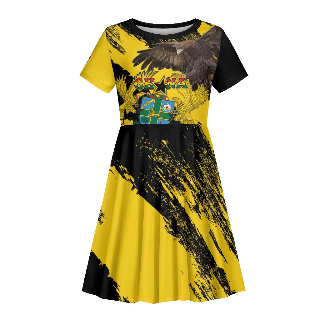 Afro Ghana Kid Short Sleeve Dress Eagle With Coat Of Arms