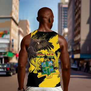 Afro Ghana Men Tank Top Eagle With Coat Of Arms