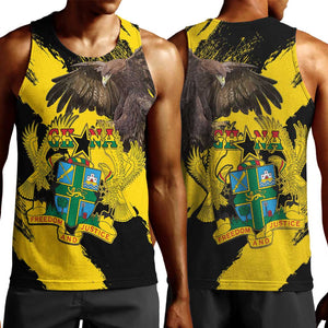 Afro Ghana Men Tank Top Eagle With Coat Of Arms