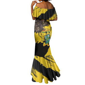 Afro Ghana Mermaid Dress Eagle With Coat Of Arms