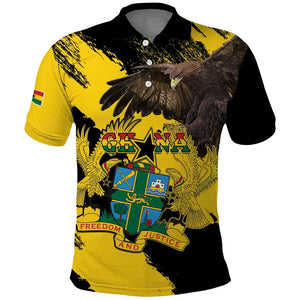 Afro Ghana Polo Shirt Eagle With Coat Of Arms