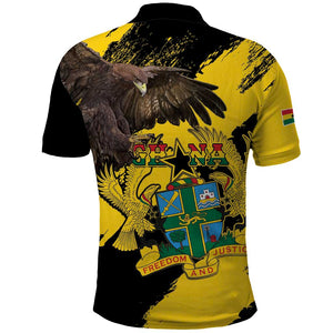 Afro Ghana Polo Shirt Eagle With Coat Of Arms