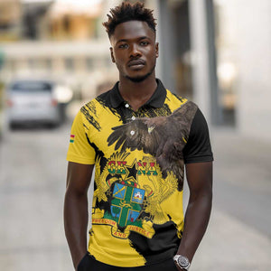 Afro Ghana Polo Shirt Eagle With Coat Of Arms