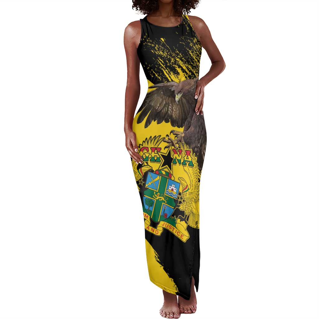 Afro Ghana Tank Maxi Dress Eagle With Coat Of Arms