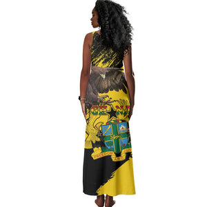 Afro Ghana Tank Maxi Dress Eagle With Coat Of Arms