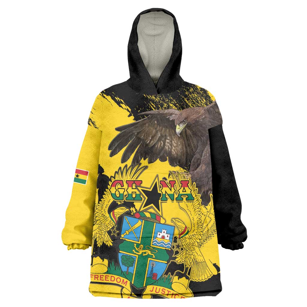 Afro Ghana Wearable Blanket Hoodie Eagle With Coat Of Arms