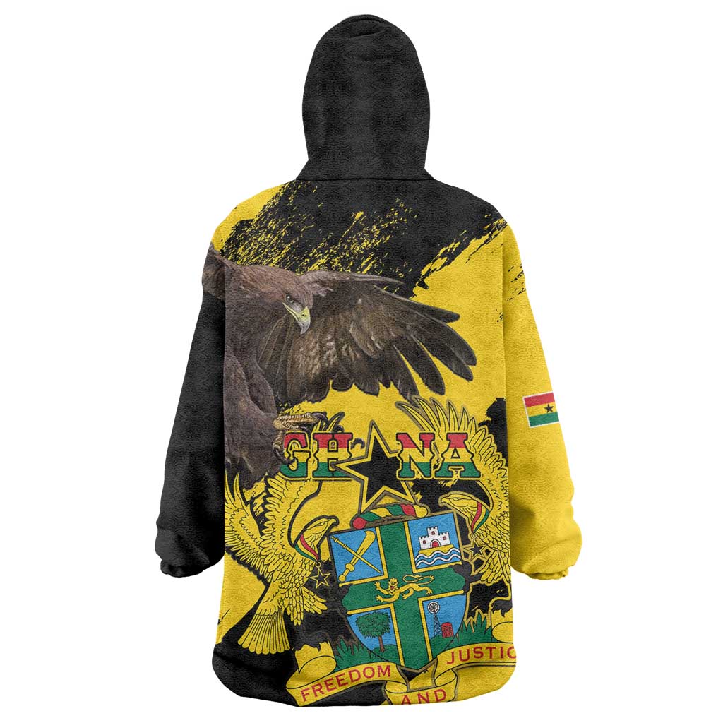 Afro Ghana Wearable Blanket Hoodie Eagle With Coat Of Arms