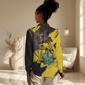 Afro Ghana Women Casual Shirt Eagle With Coat Of Arms