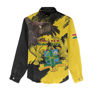 Afro Ghana Women Casual Shirt Eagle With Coat Of Arms