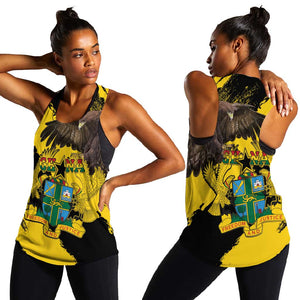 Afro Ghana Women Racerback Tank Eagle With Coat Of Arms