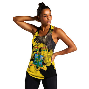 Afro Ghana Women Racerback Tank Eagle With Coat Of Arms