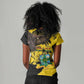 Afro Ghana Women V-Neck T-Shirt Eagle With Coat Of Arms
