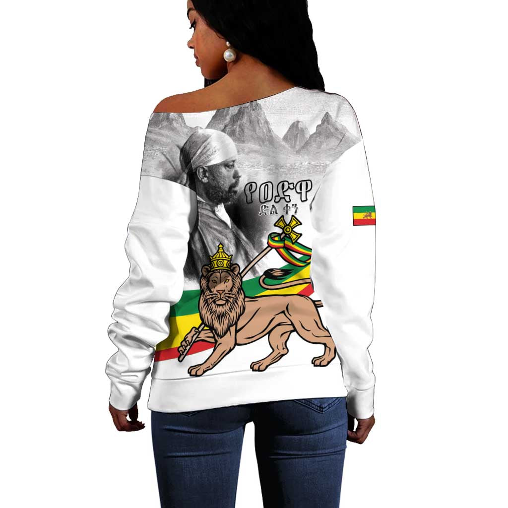 African Victory Menelik II Off Shoulder Sweater Battle Of Adwa