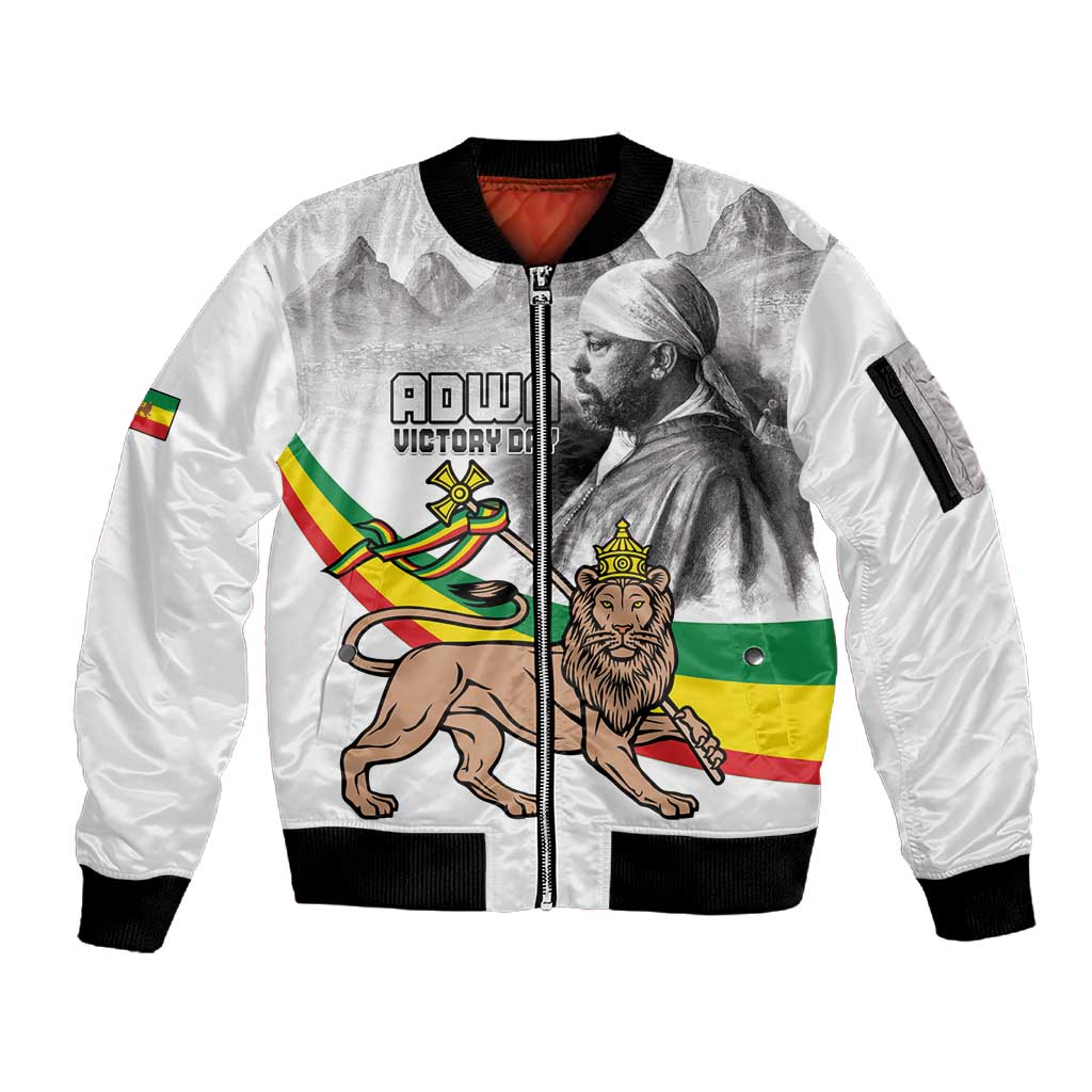 African Victory Menelik II Sleeve Zip Bomber Jacket Battle Of Adwa