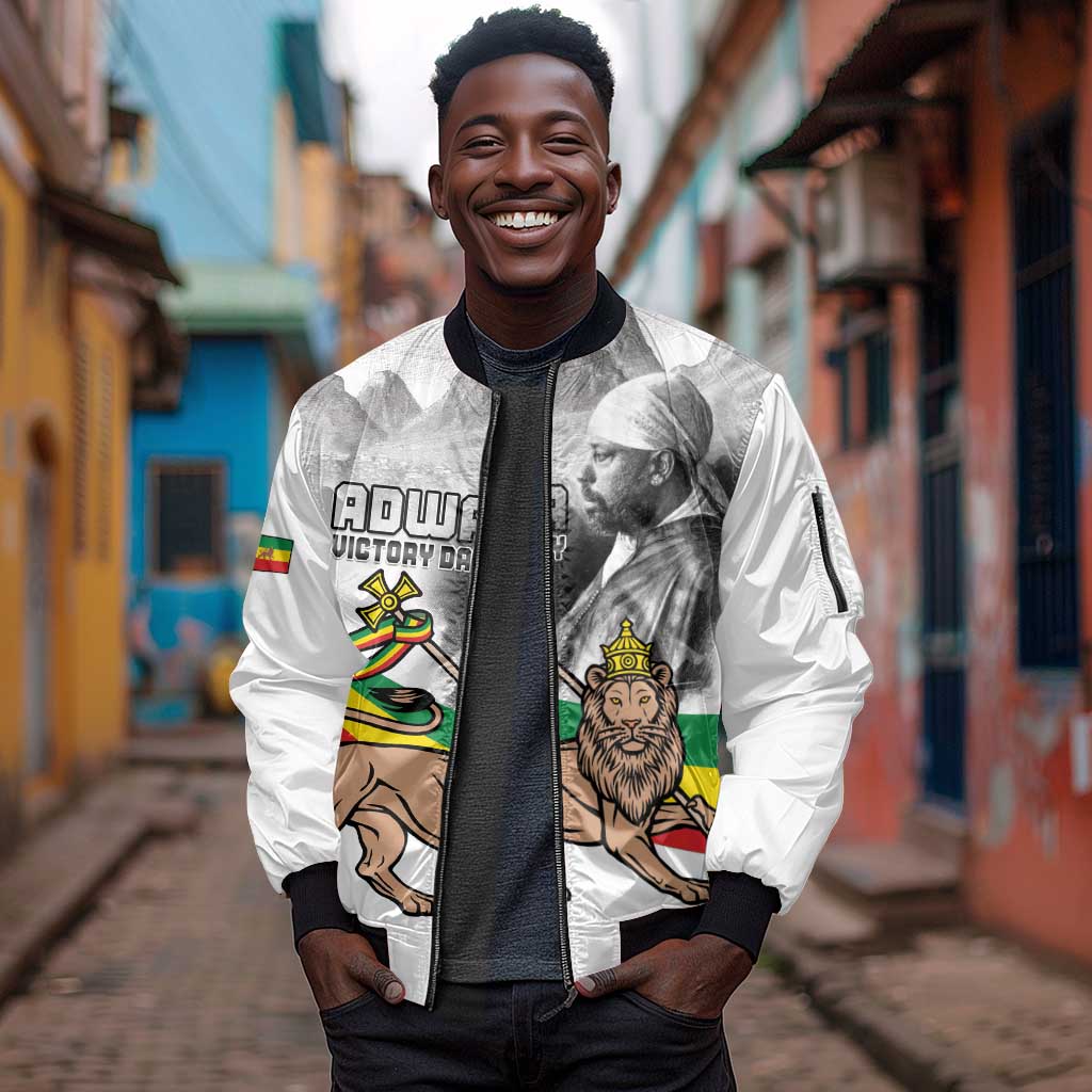 African Victory Menelik II Sleeve Zip Bomber Jacket Battle Of Adwa