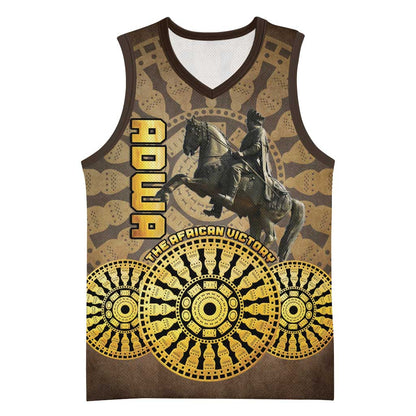 Adwa Victory Day Basketball Jersey Adwa Battle Shield - Vintage Style LT15