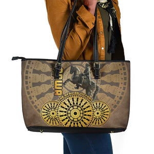 Adwa Victory Day Leather Tote Bag Adwa Battle Shield - Vintage Style