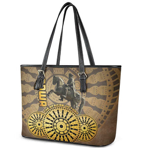 Adwa Victory Day Leather Tote Bag Adwa Battle Shield - Vintage Style