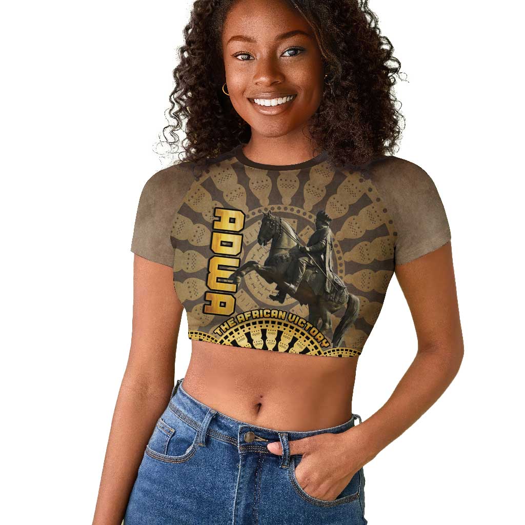 Adwa Victory Day Raglan Cropped T shirt Adwa Battle Shield - Vintage Style