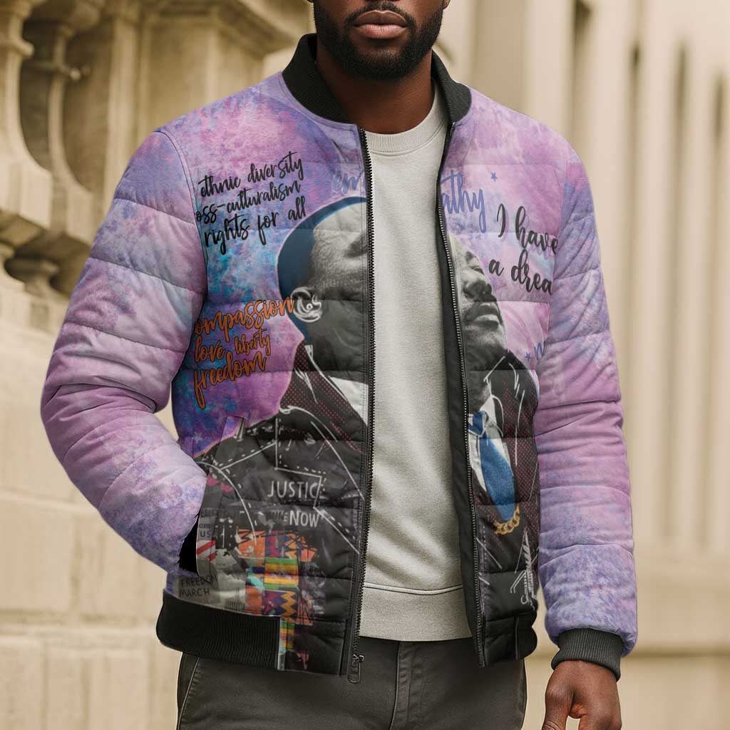 Martin Luther King Jr Bomber Puffer Jacket I Have a Dream Graffiti Style - African Pride