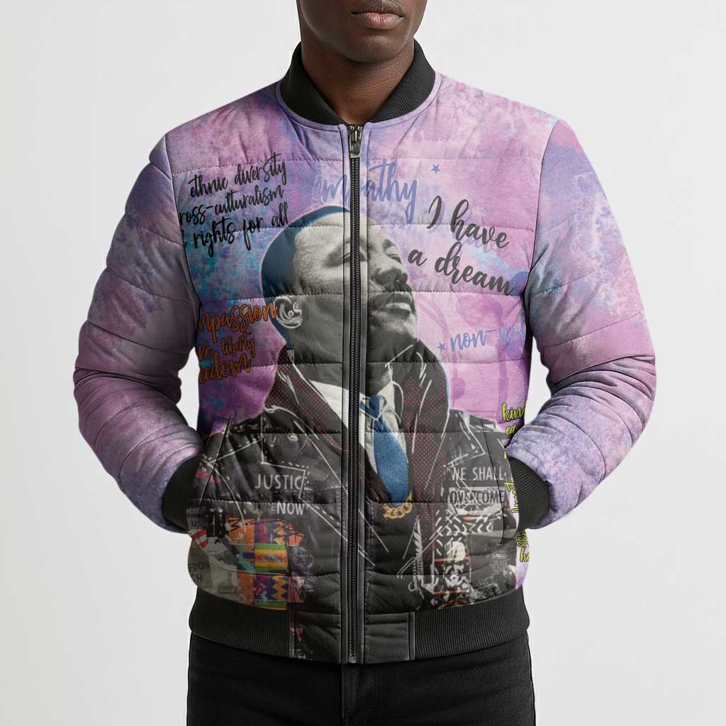 Martin Luther King Jr Bomber Puffer Jacket I Have a Dream Graffiti Style - African Pride
