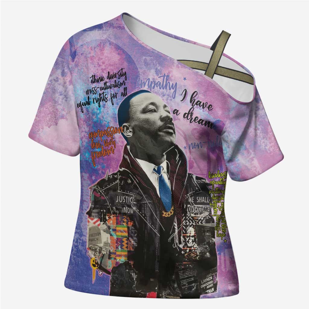 Martin Luther King Jr Cross Shoulder Shirt I Have a Dream Graffiti Style - African Pride