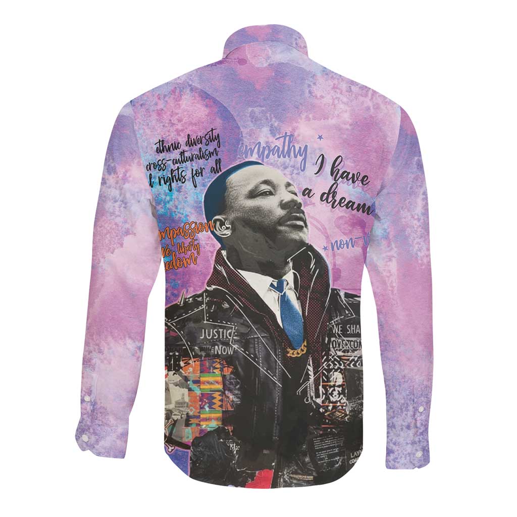 Martin Luther King Jr Long Sleeve Button Shirt I Have a Dream Graffiti Style - African Pride