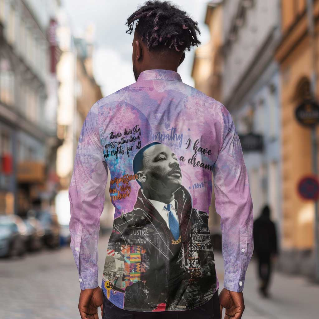 Martin Luther King Jr Long Sleeve Button Shirt I Have a Dream Graffiti Style - African Pride