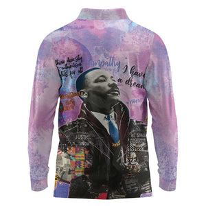 Martin Luther King Jr Long Sleeve Polo Shirt I Have a Dream Graffiti Style - African Pride