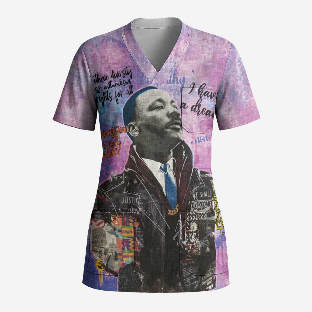 Martin Luther King Jr Scrub Top I Have a Dream Graffiti Style - African Pride