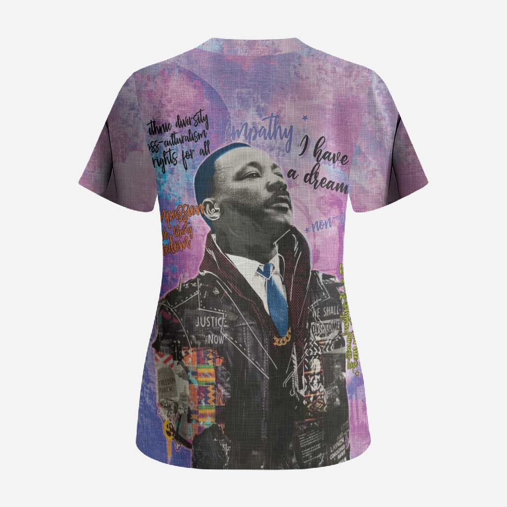 Martin Luther King Jr Scrub Top I Have a Dream Graffiti Style - African Pride