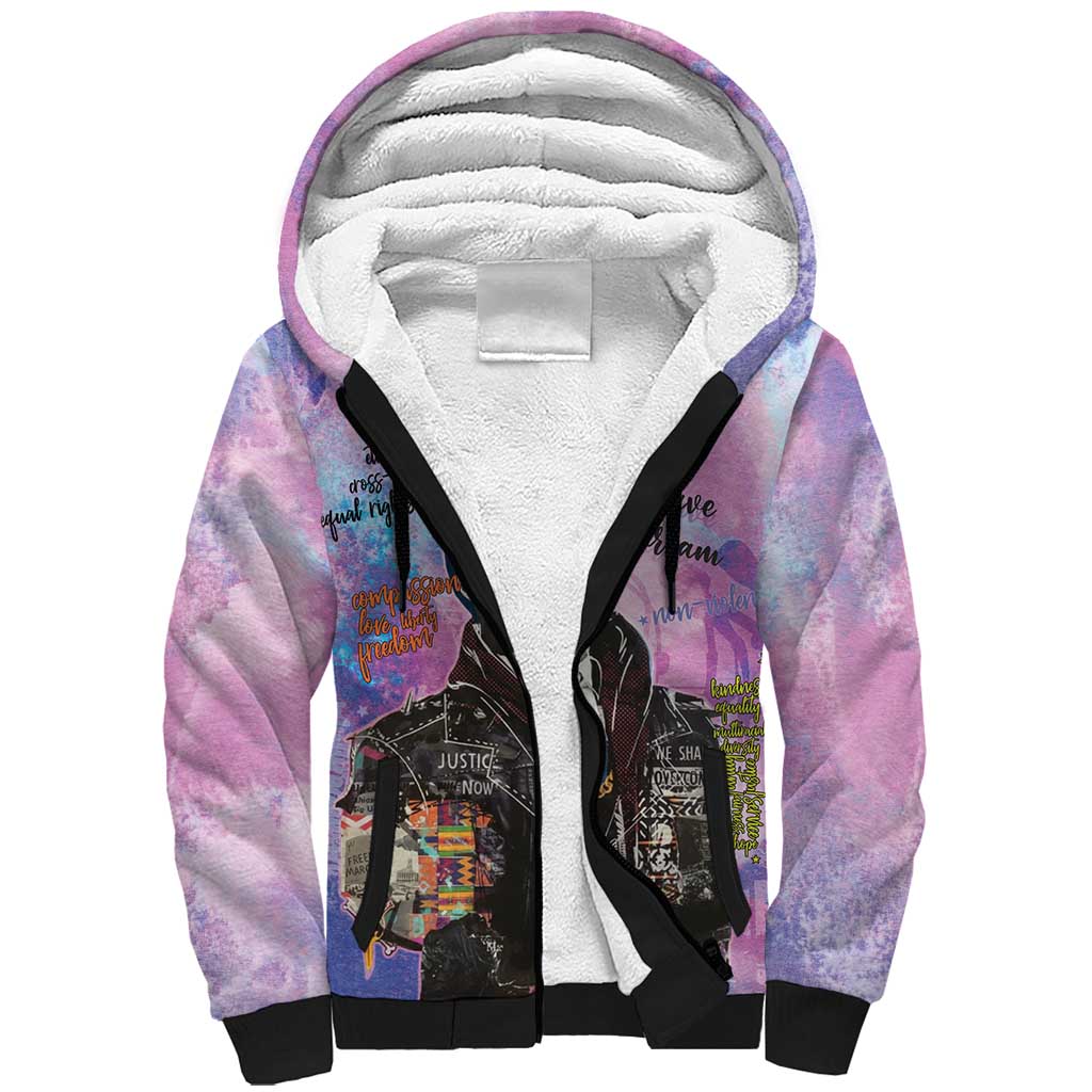 Martin Luther King Jr Sherpa Hoodie I Have a Dream Graffiti Style - African Pride