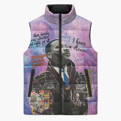 Martin Luther King Jr Sleeveless Puffer Jacket I Have a Dream Graffiti Style - African Pride