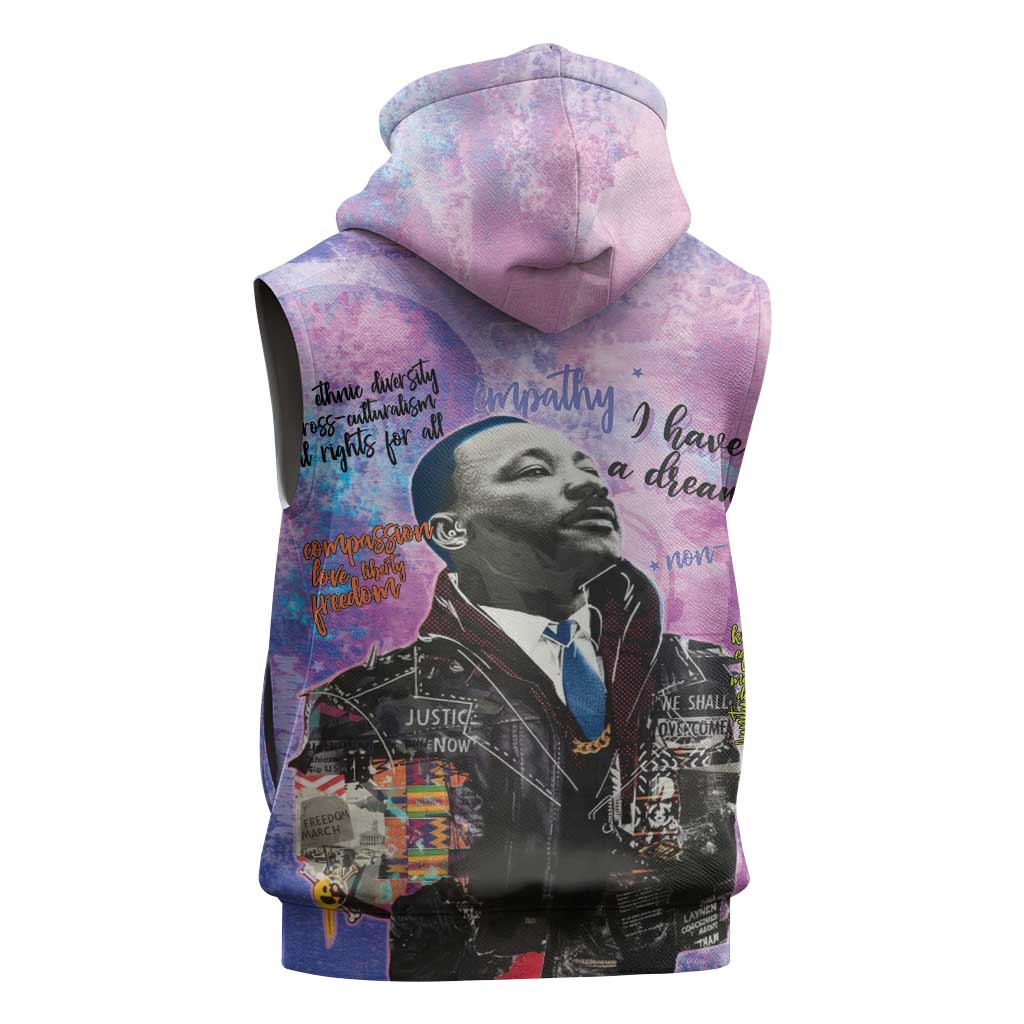 Martin Luther King Jr Sleeveless Zip Hoodie I Have a Dream Graffiti Style - African Pride