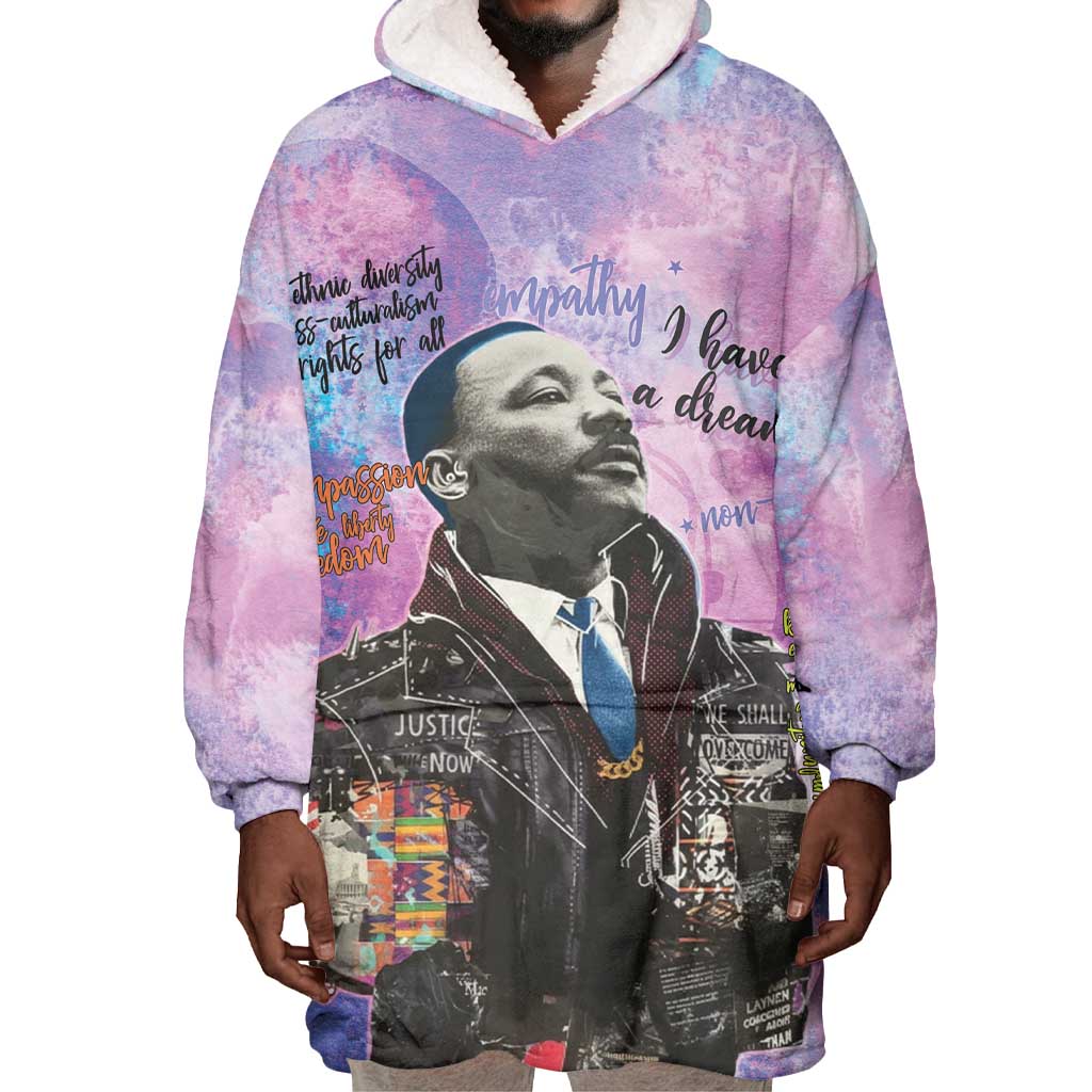 Martin Luther King Jr Wearable Blanket Hoodie I Have a Dream Graffiti Style - African Pride