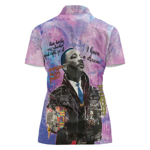 Martin Luther King Jr Women Polo Shirt I Have a Dream Graffiti Style - African Pride