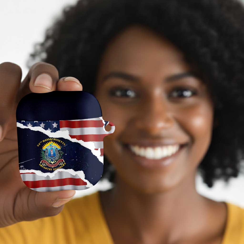 54th Massachusetts Infantry Regiment AirPods Case American Flag Heritage - African Pride