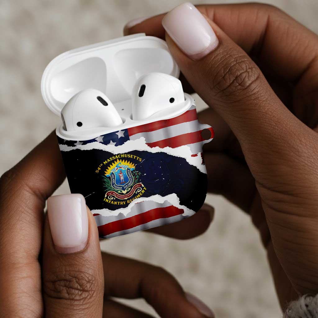 54th Massachusetts Infantry Regiment AirPods Case American Flag Heritage - African Pride