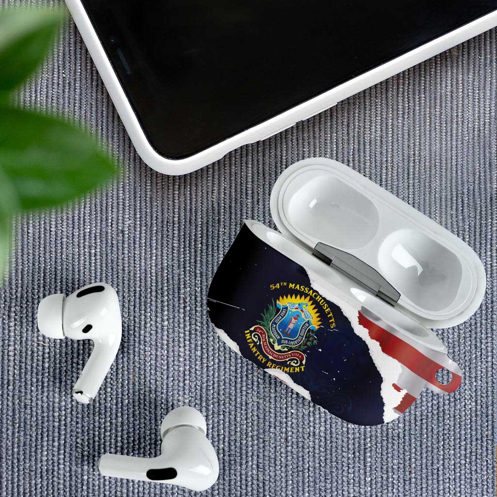 54th Massachusetts Infantry Regiment AirPods Case American Flag Heritage - African Pride