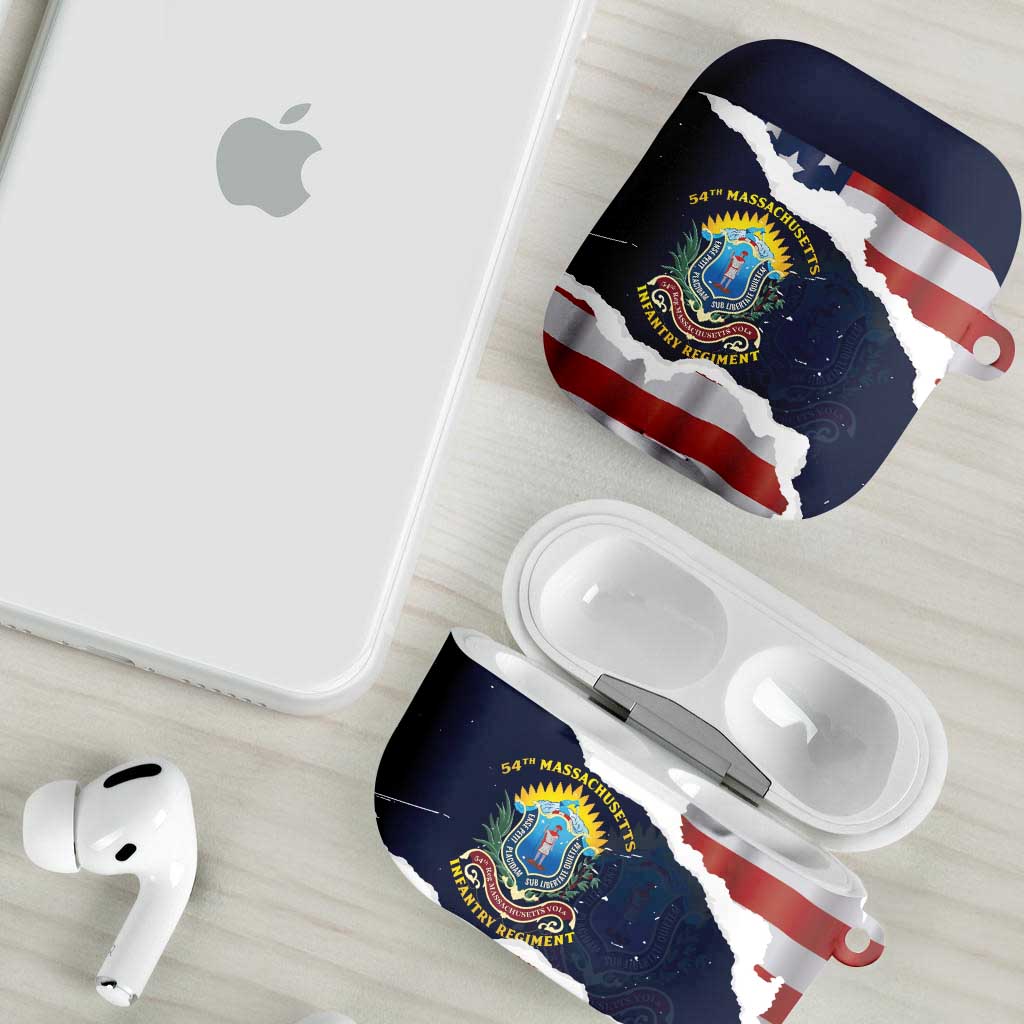 54th Massachusetts Infantry Regiment AirPods Case American Flag Heritage - African Pride